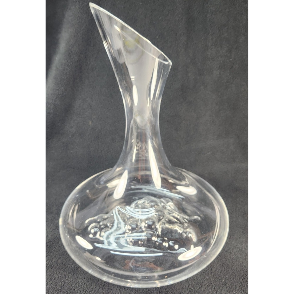 Denizli Hand Blown Wine Water Decanter Raised Grape Relief Bottom Art Turkey